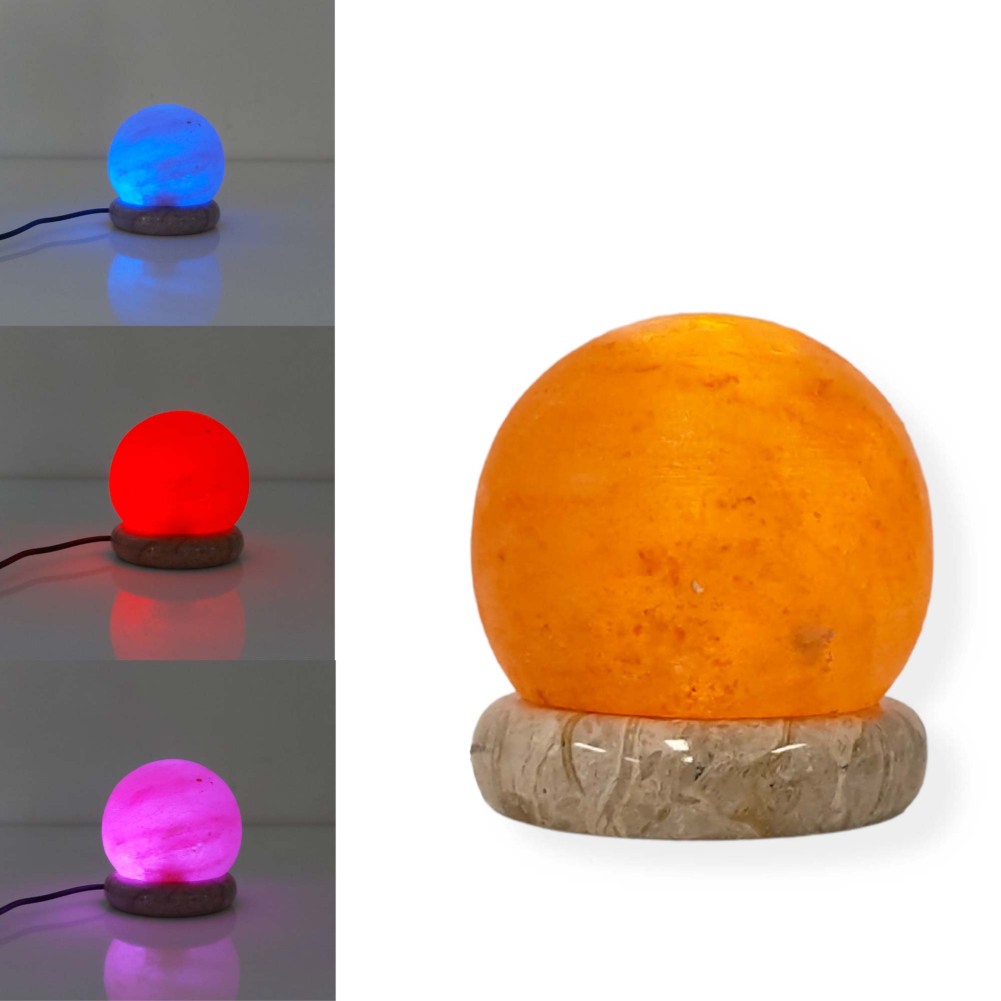 USB Colour Changing Sphere Ball Shape Himalayan Pink Salt Lamp Color Change LED-Himalayan products-The Himalayan Salt Collective